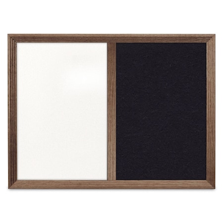 United Visual Products Enclosed Corkboard, 1 Door, 72"x36", 4" Fra UV3418-BLACK-DBURGU